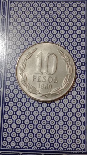 Чили 10 песо 1980
