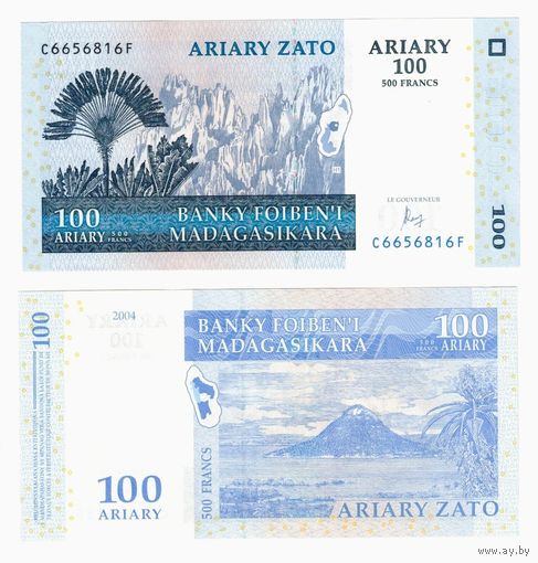 Мадагаскар 100 ариари образца 2004 года UNC p86c серия С