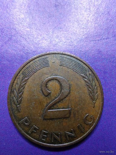 2 пфеннинга ФРГ 1991 J