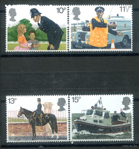 Великобритания - 1979г. - 100 лет основания лондонской полиции - 4 марки - полная серия, MNH [Mi 808-811]. #3-GB-Z-1-9