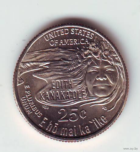 США. 25 центов 2023 года.  Из ролла  - состояние !