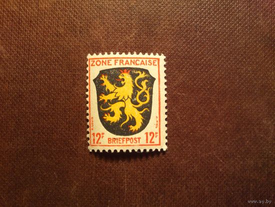 Германия 1945 г.Союзная оккупация (1945–1949).Французская зона оккупации.Герб Пфальца./2а/