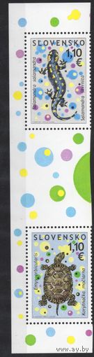 Словакия 2009. Фауна. Черепаха, ящерица 2 марки (621-2)