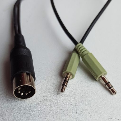 Аудио кабель 3.5 мм jack - 5 пин din. Шнур, провод для светомузыки, цветомузыки midi миди