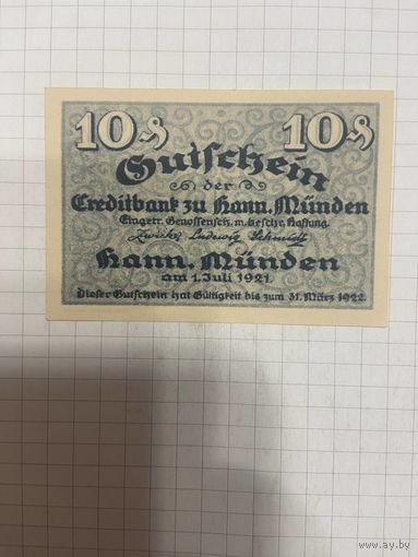 10 пфенингов (нотгельды) г. Германия.-1412