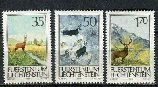 Лихтенштейн - 1986 - Фауна. Охота - [Mi. 907-909] - полная серия - 3 марки. MNH.  (Лот 97Gd)-T2P21