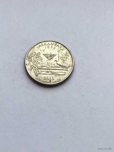25 центов 2003 г. Арканзас, США