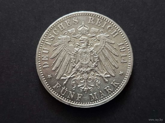 Германия, 5 марок, 1914 г.