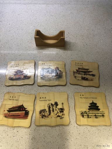 Подставки под горячее набор деревянный