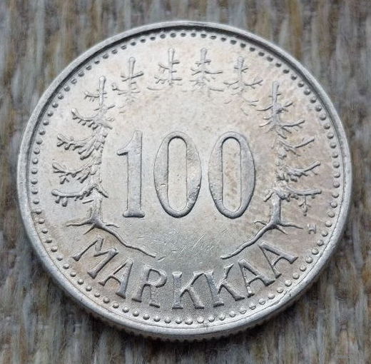 Финляндия 100 марок 1956 года, UNC. Серебро! Предложи свою цену или обмен!