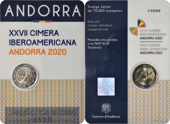 2 евро 2020 Андорра Иберо-Американский Саммит в Андорре BU