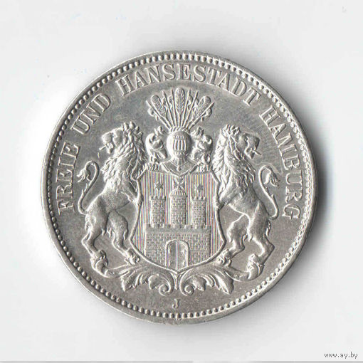 3 марки Гамбург 1914г