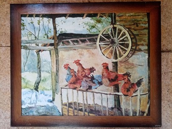 Исаев "петушки", х.м. 57х47см. примерно 2018г.
