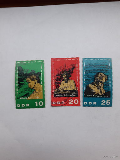 Марки ГДР (А Швейцер Лауреат Нобелевской премии Мира 1952)