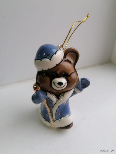 Фарфоровая елочная игрушка Олимпийский мишка, торги с Рубля