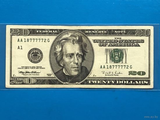 20 долларов США 1996 года, красивый номер *77777*