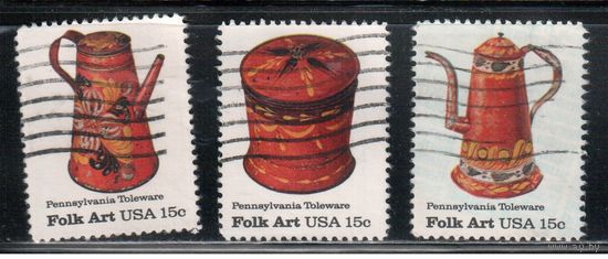 США-1979, (Мих.1378-1381) , гаш. , Народное искусство, 3 марки(2)