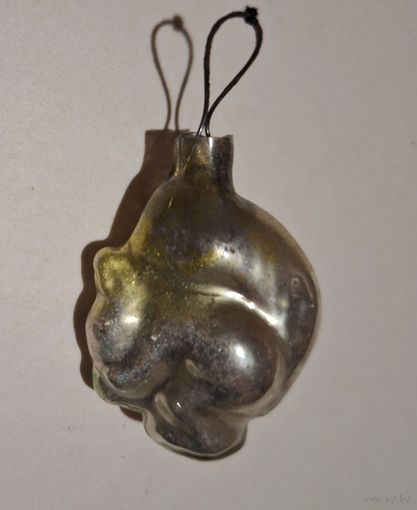 Елочная мини игрушка Белочка( стекло)