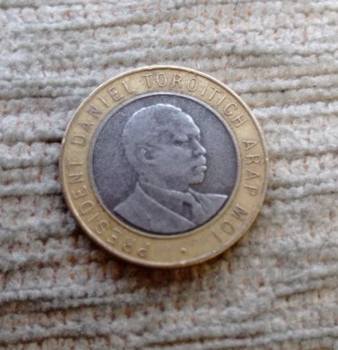 Werty71 Кения 10 шиллингов 1997 Биметалл