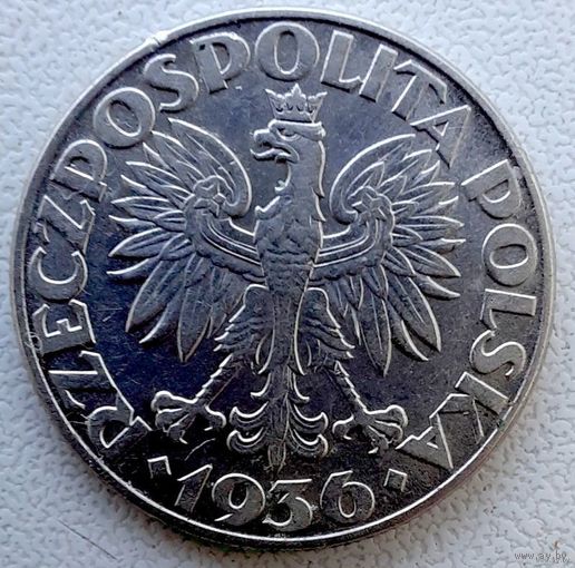 2 злотых 1936, Польша.