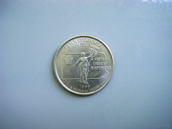 Квотер (25 центов) США 1999г. ПЕНСИЛЬВАНИЯ. D.