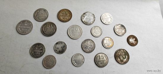 Сборный лот серебра советы и РИ  18 штук