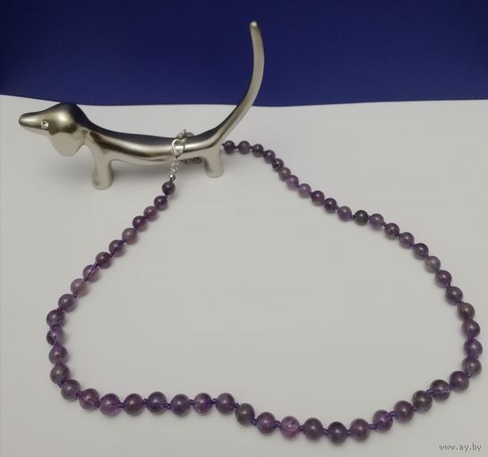 Нежные бусы из натурального камня аметист.