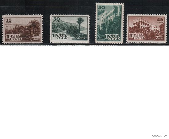 СССР-1946, (Заг.957-960),  ** (1 м - *)   , Курорты Кавказа (полная серия)
