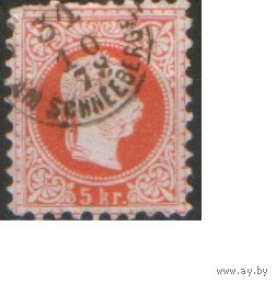 Марка из серии 1874г. Австро-Венгрия "Император Франц Иосиф"