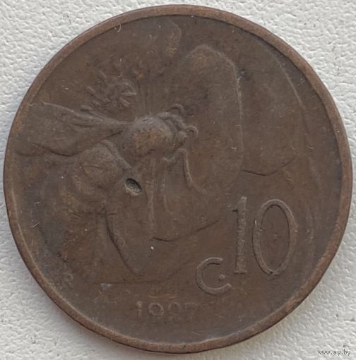 Италия 10 чентезимо 1927 г.