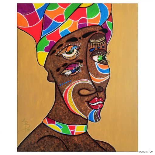 Картина "Предсказательница" Серия портретов AfroFaceStyle / Холст, акрил/ 60 x 50 см