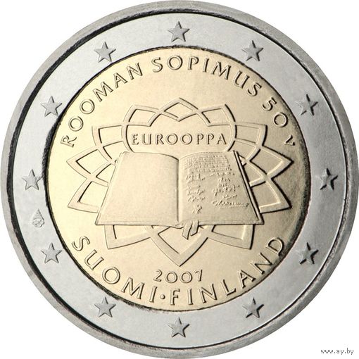2 Евро 2007 Финляндия 50 лет подписания Римского договора UNC
