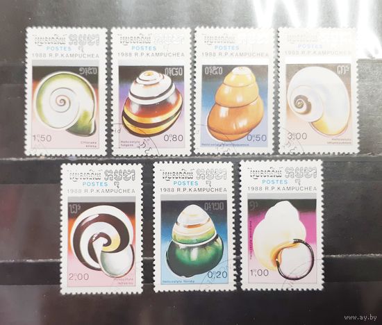 Камбоджа. 1988 год. Фауна. Ракушки (1593)