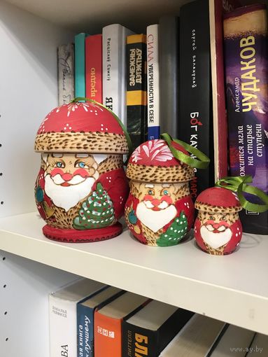 Новогодние игрушки (Грибы - Деды Морозы), складываются как матрешка, новые