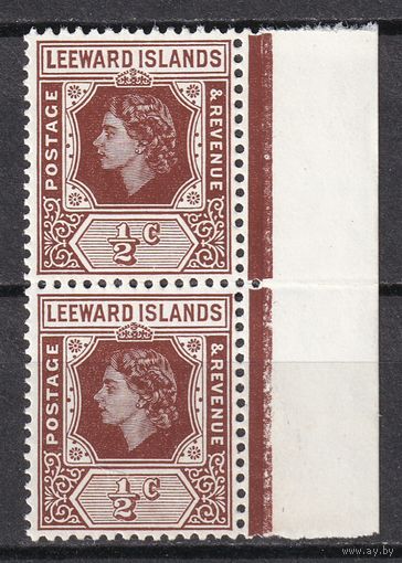 161.BrKCI. Великобритания. Колонии. Подветренные острова. Стандарт. Елизавета II. 1954 г. 1/2C. Пара. Mi.#117.