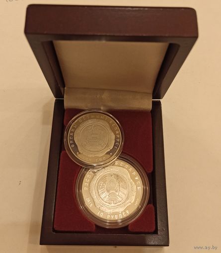 Футляр для 2 монет с капсулами 37.00 mm и 45.00 mm деревянный