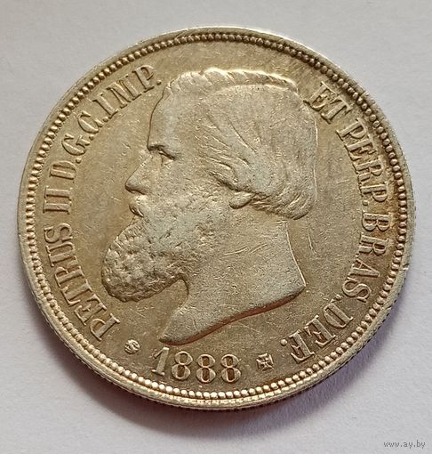 Бразилия 1000 рейс 1888 год серебро