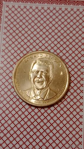 США 1 доллар 2016 D 40 президент Рейган