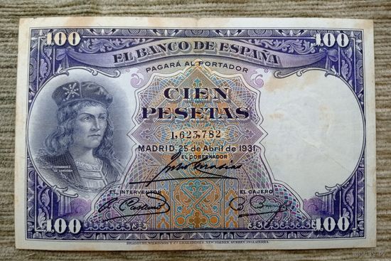 Werty71 Испания 100 песет 1931 банкнота