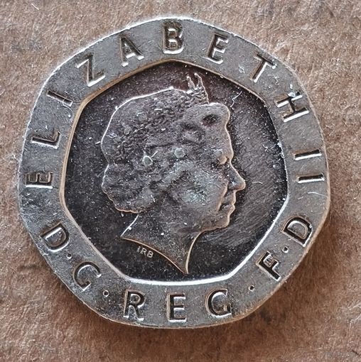 Великобритания 20 пенсов, 2007 г.,  KM# 990