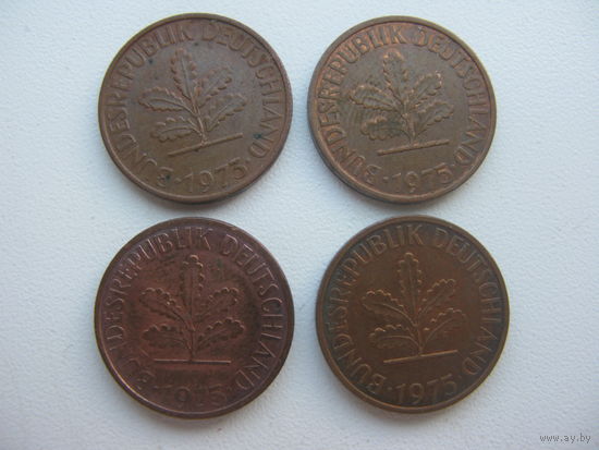 ФРГ  2 пфеннига   1975 G . J . F . D .