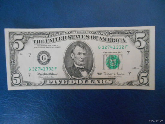 США. 5 долларов 1995 г. "G"