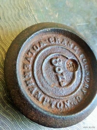 Гирька нач. 19 в., 8 OZ (8 унций), Англия Wolverhampton, гиря торговая, аптечная, Диаметр 6.5 см.