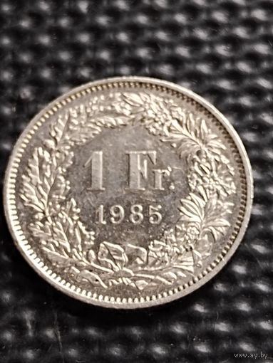 Швейцария 1 франк 1985г. Единственный экземпляр на Ау.bу., без мц.