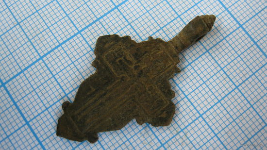 Крестик старинный, нательный. Бронза, литье.