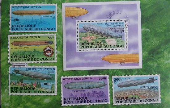 Конго 1977 Цеппелины бл.5м
