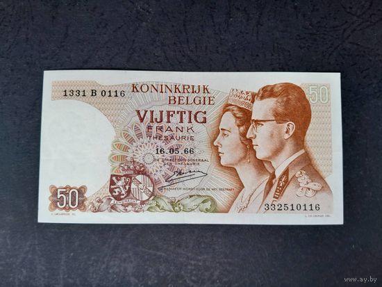 50 франков 1966 года. Бельгия. xF+. Распродажа