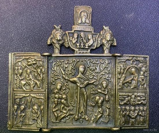 Икона Складень Всех Скорбящих Радости XVIII-XIX век