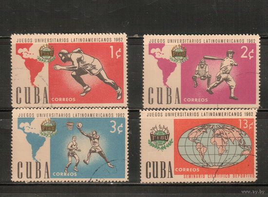 Куба-1962, (Мих.813-816)  гаш. , Спорт,