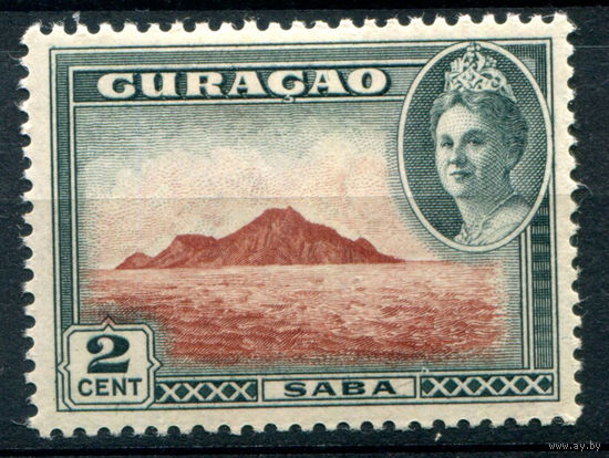 Нидерландские колонии - Кюрасао - 1943г. - ландшафты, достопримечательности, королева Вильгельмина, 2 с - 1 марка - MH [Mi 200]. #3-WB-85-A-1